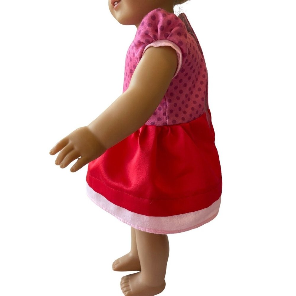 Doll Clothes Accessory Red Dress With Polka Dots Fits 18” American Girl Dolls - Picture 4 of 6